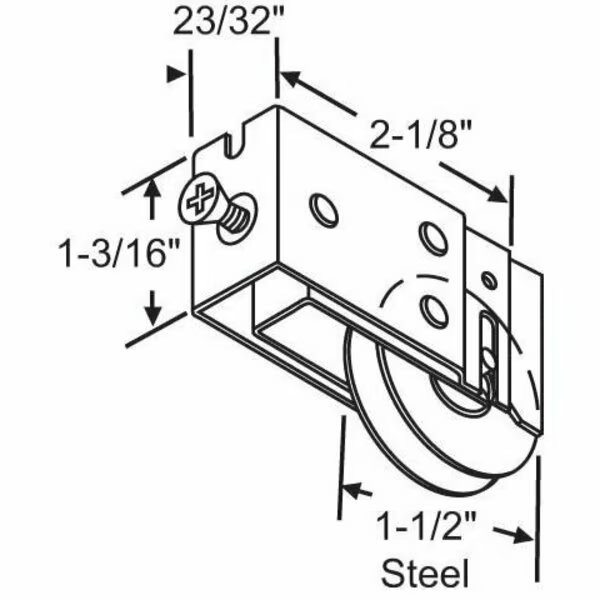 Patio Door Roller Assembly, Strybuc, Mfr#: 900-10116